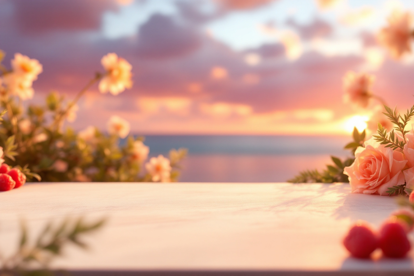 Coastal sunset scene